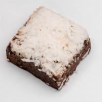 German Chocolate Brownie · Vegan, gluten-free. Semi-Sweet Chocolate, Cocoa Powder, Sweet White Rice Flour, Whole Grain ...