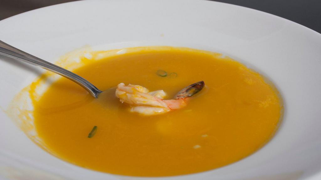 Kabocha Squash Soup. · creamy kabocha squash-seafood soup | chowder style.