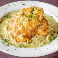Chicken Francaise · Dipped in egg batter and sautéed with lemon and white wine