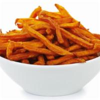 Sweet Potato Fries · Golden-crispy Sweet potato fries salted to perfection.