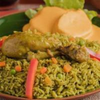 Arroz Con Pollo · Green Rice with chicken