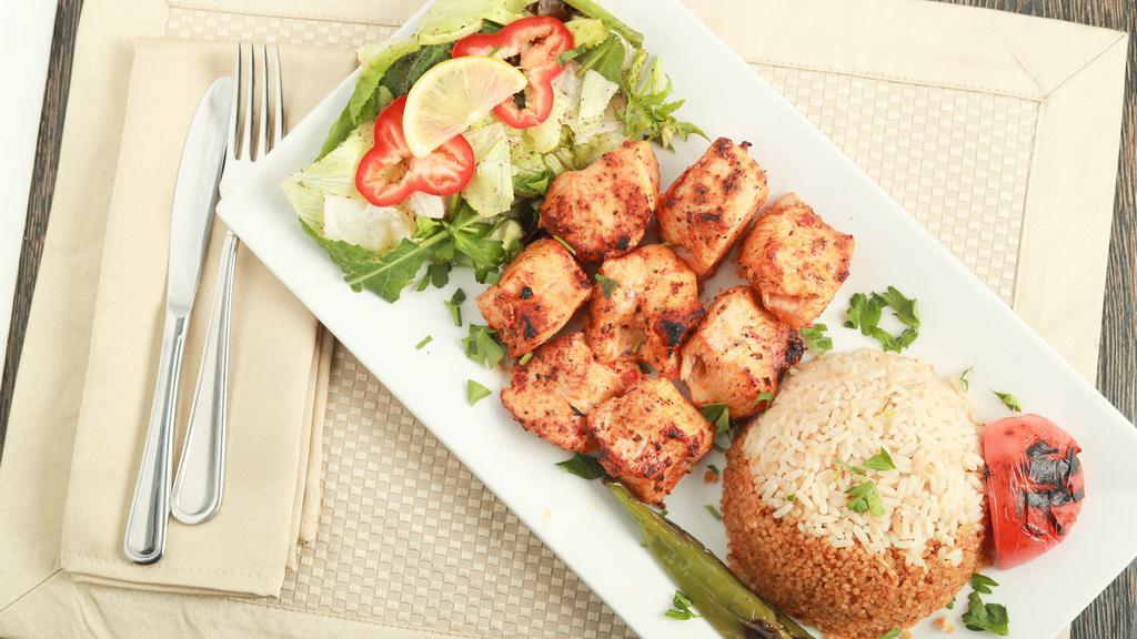 Chicken Kebab Lunch Special Platter · Cubes of chicken breast marinated with our homemade seasoning. Served with Rice