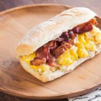 Sandwich With Bacon And Scrambled Eggs · 