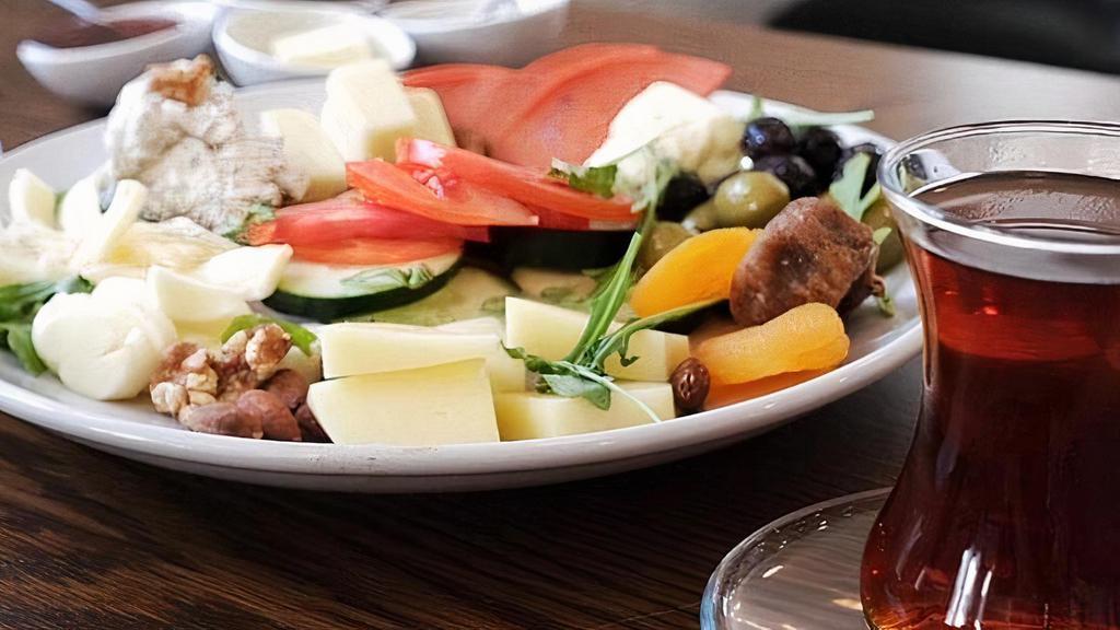 Turkish Breakfast - Large Shareable Platter · Platter with cheeses, nuts, dried fruits, fresh vegetables, egg and toast