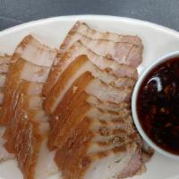 Braised Slice Pork Belly With Homemade Taiwanese Garlic Sauce · 