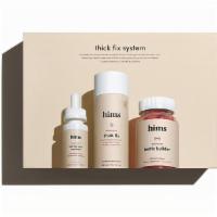 Hims Thick Fix 3 Piece System - Total Hair Package To Support Hair Growth · When it comes to men’s hair care, the Hims Total Hair Package—our nonprescription hair kit—i...
