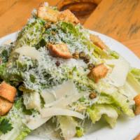 Caesar Salad · Fried capers, garlic croutons.
