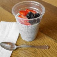 Mixed Berry Chia Seed Pudding · 12oz. Chia seed, almond milk, vanilla extract, maple syrup and top with mixed berries.