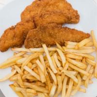 Chicken Strips (3) Fries & 16 Oz Drink · 