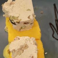 Halva & Ice Cream · Combination of pistachio halva & one scoop of our delicious saffron ice cream.