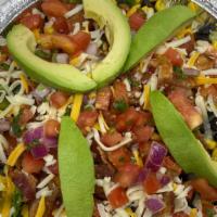Mexican Cobb Salad  · Romaine lettuce, black beans, bacon, corn, cheese, pico and sliced avocado. Choice of dressing
