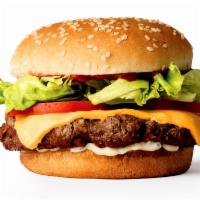 Cheeseburger · Grilled all beef with melted cheese on top of it .Choice of Lettuce, Tomatoes, onion and  ke...