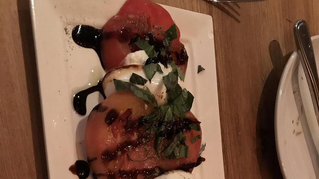Caprese Salad  · Mozzarella, Sliced Tomato and Basil