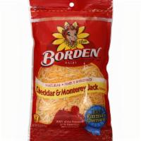 Borden Finely Shredded Cheese Cheddar And Monterey Jack · 8 Oz