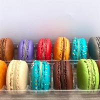 Box Of 12 Macarons (Mix) · Box of mix flavors (12 macarons). A small round cake with a meringue-like consistency, made ...