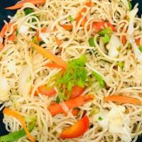 Hakka Noodles · Stir fried noodles with sauce and vegetables