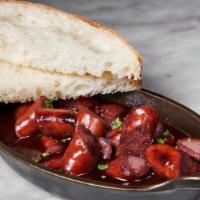 Chorizo Picante · Spicy chorizo sausage cooked in red wine glaze
