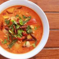 Tortellini Soup · Fresh tortellini, basil, and spinach, served in a warm broth.