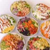 Create Your Own Salad · Choose your base, seven toppings, and a dressing. Extra toppings, proteins, premiums, dressi...