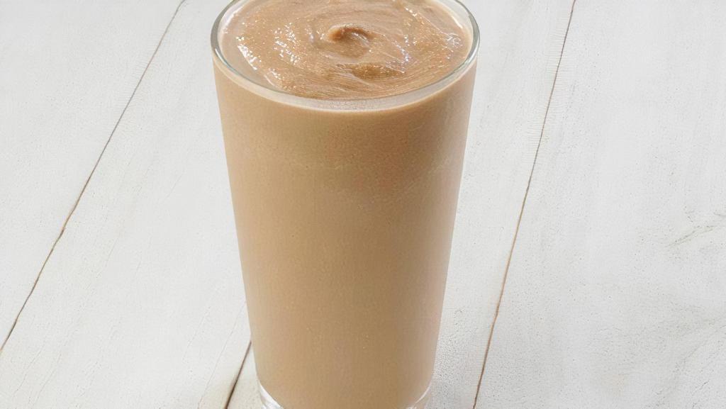 Pb Cup Protein Shake · Peanut butter, chocolate protein, banana, milk. Power up