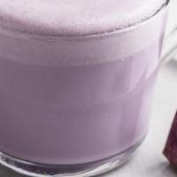 Taro Latte · Taro tea base has a sweet and nutty taste, topped with steamed milk