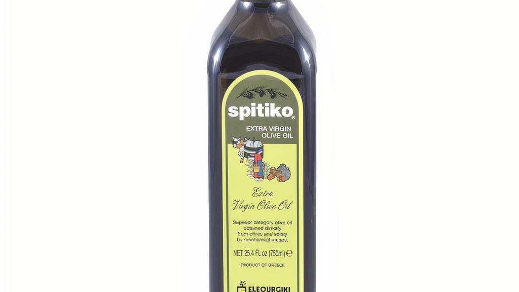 Spitiko Extra Virgin Olive Oil (750 Ml) · This Spitiko Extra Virgin Olive Oil is a staple in the Mediterranean diet - produced under strictly controlled conditions, made from the highest quality Greek olives. This extra virgin olive oil is full of the valuable nutrients, produced from fully sun-ripened olives which give off a unique aroma and superior in taste.<br />