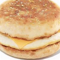 Egg Sandwich · Savory egg on a toasted English muffin, add cheese and sausage, start your day right.