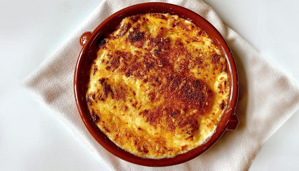 Canelones Gratinados Con Foie · Rolled pasta stuffed with chicken, pork and duck foie gras, baked with béchamel and Manchego cheese