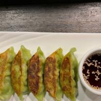 Vegetable Gyoza · Japanese Style Pan Fried Vegetables dumpling.