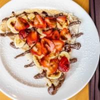 Bergen Street · Warm nutella, fresh sliced banana, and strawberries topped with a chocolate drizzle.