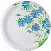 24 Count - Everyday Paper Plate Blue Floral 10.25