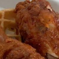 3 Pieces Belgium Waffle With Fried Chicken · 