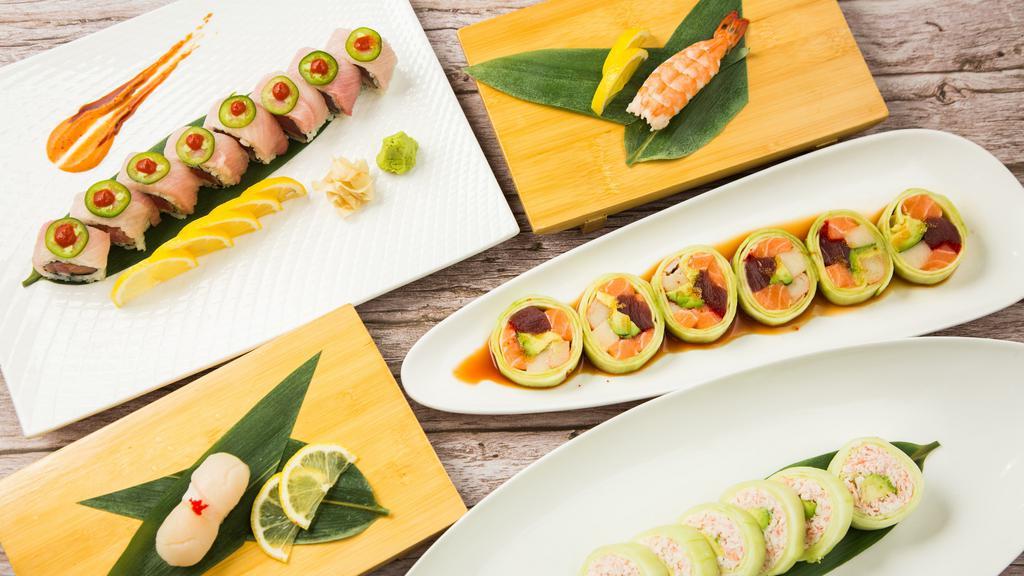 Doordash Speical  Combo · Choose any 3 SIGNATURE Rolls or 3 regular rolls , with Two pieces sushi and appetizer.  If you would you like multiples of a certain type of sushi please enter the quantity of each in the special instructions.