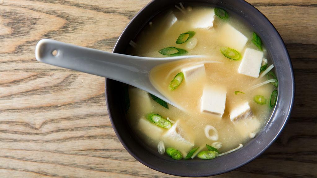 Miso Soup · Tofu, Scallion, and seaweed. with miso base soup.