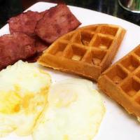 2 Eggs, Bacon And Waffle · 