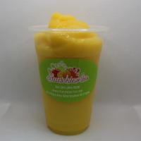 Mango Slush · Fresh mango, mango jam, ice and water.