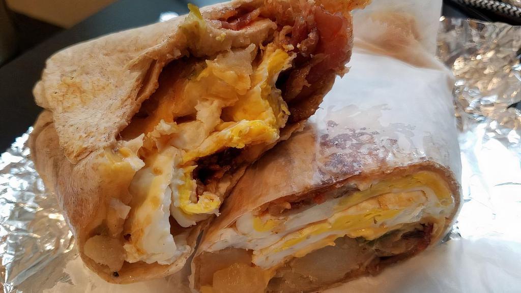People'S Wrap · Eggs, bacon, American cheese, home fries.