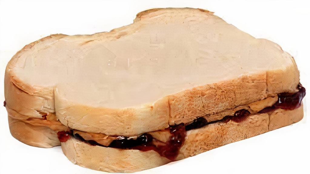 Pb&Jelly · Just as it sounds, two pieces of white bread with generous amounts of peanut butter and grape jelly. Just like mom made it.