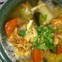 Sopa De Pollo · Chicken, rice and vegetable in broth.
