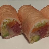 Umi · Tuna, salmon, yellowtail avocado, cucumber, wrapped with soy paper.