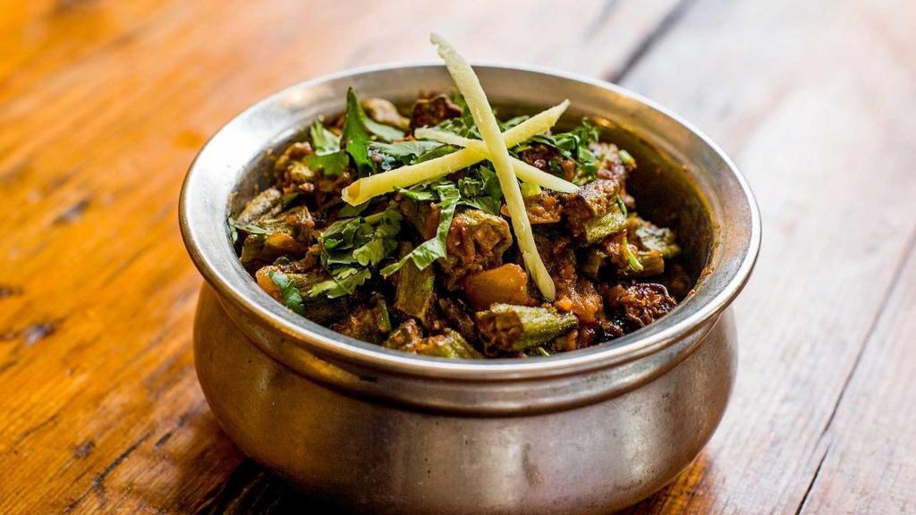 Bhindi Sasuralwali · Okra You Would Eat at Your In- Laws House.