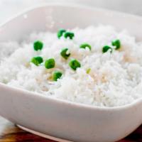 Basmati Rice · Plain basmati rice with green peas