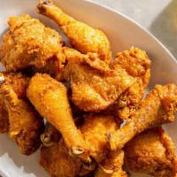 Fried Chicken  · Seasoned to perfection 
Hot & Crispy 
Real Chicken 
No Fast Food chicken 
Cooked well done