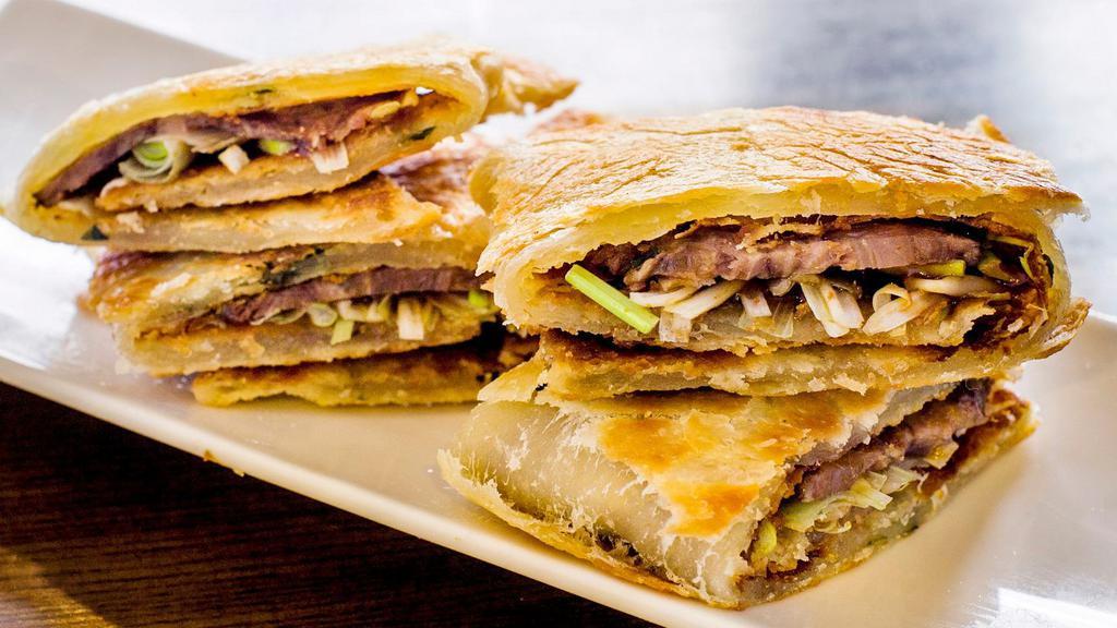Scallion Pancake With Sliced Beef (4 Pieces) · 