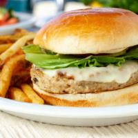 Juicy Turkey Burger · A leaner, but equally juicy burger option with your choice of bun, cheese and toppings.