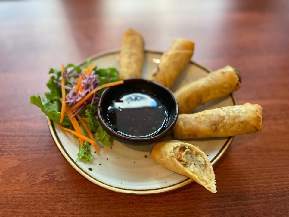 A-12 Spring Rolls · Mixed vegetable spring rolls served with sweet chili sauce. **If you need plastic utensils, please request.**