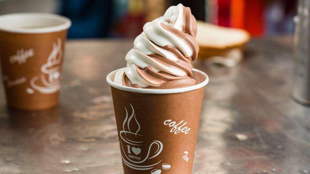 Soft Serve Ice Cream · Served in a cup.