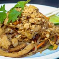 Pad Thai Lunch · Stir fried rice noodle with egg, peanut, bean sprout, and scallion ( rice excluded ). Served...