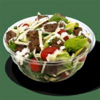 Freshly Made Salads - Cheeseburger Salad · Contains: Romaine, No Dressing, BurgerPatty