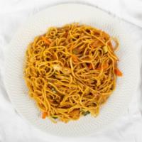Vegetable Hakka Noodles · Vegan. Noodles, fresh vegetables, black pepper, sweet and hot sauce.